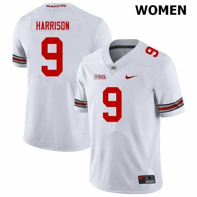 Women's Ohio State Buckeyes #9 Zach Harrison White Nike NCAA College Football Jersey Best YDU0644HL